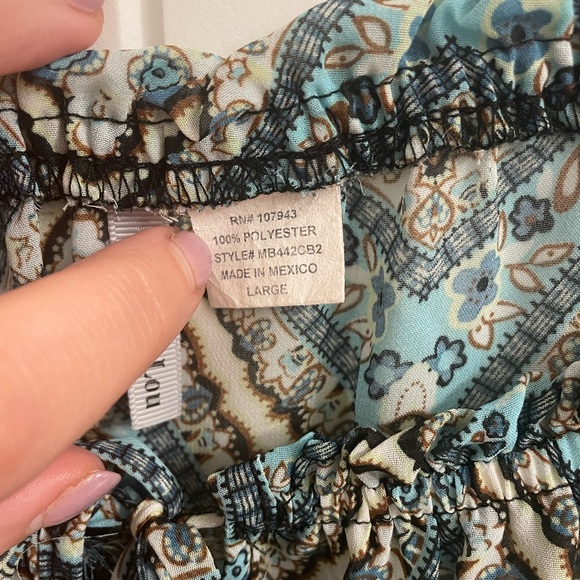 Lilly Lou Large Multicolor Boho Print Tie Top - Picture 3 of 6